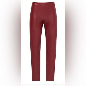 Sexy red faux leather stretch leggings size xs